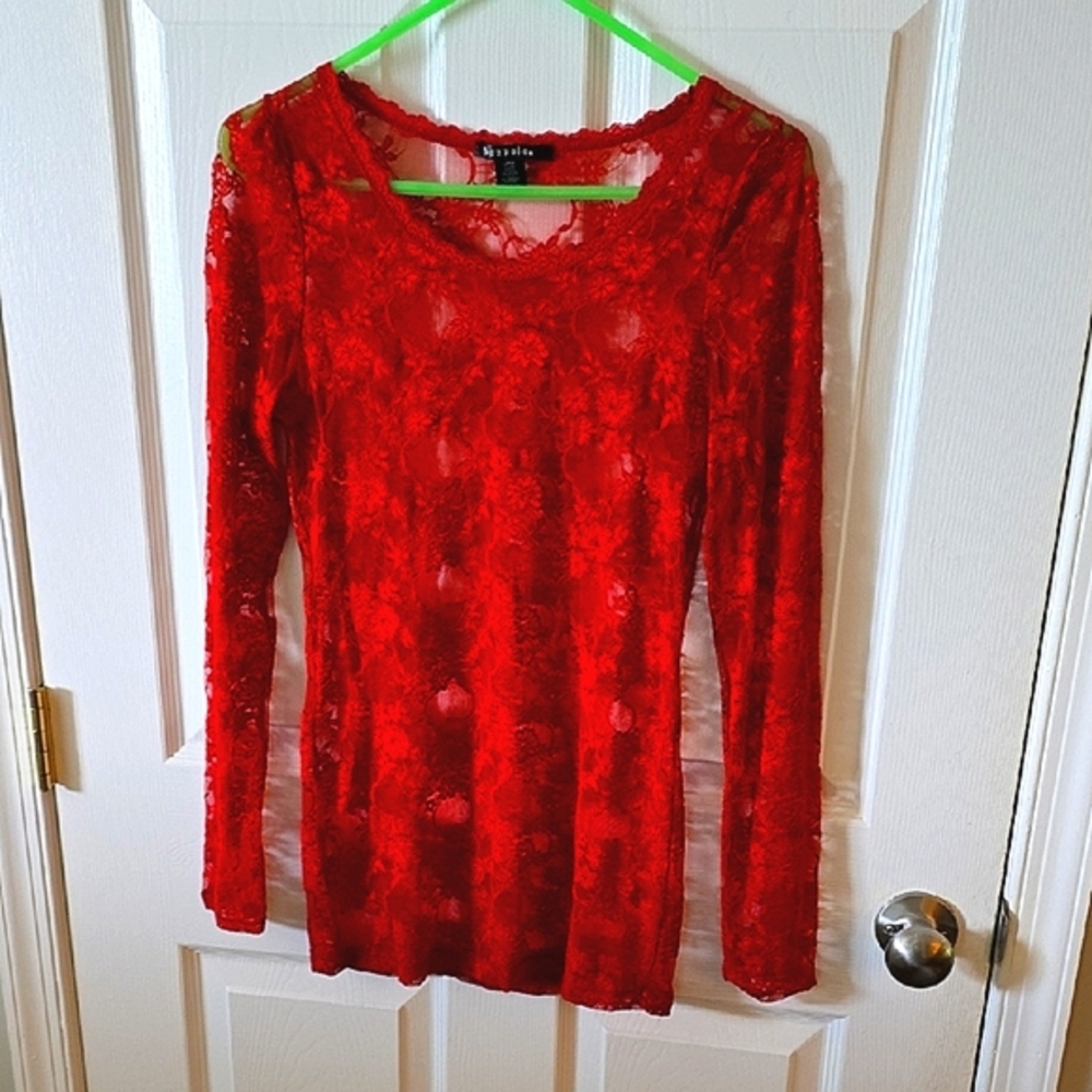 Bozzolo Red Blouse Top